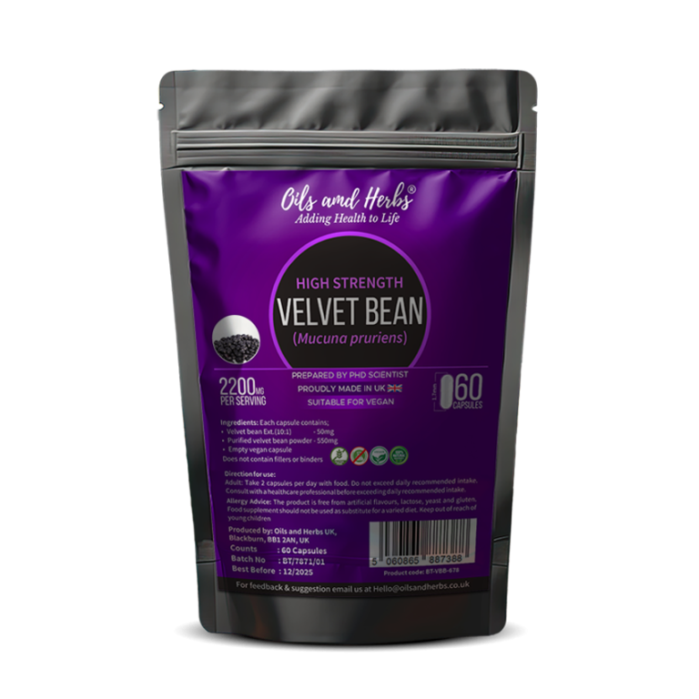 velvet bean capsules – high strength 2100mg (l dopa)