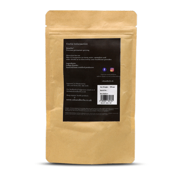 Organic Indigo Powder for Hair- 100% Pure, Clean and Natural