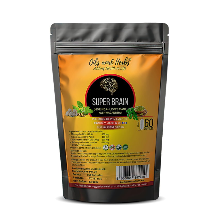 Super Brain- Moringa Ashwagandha lionmane mushroom
